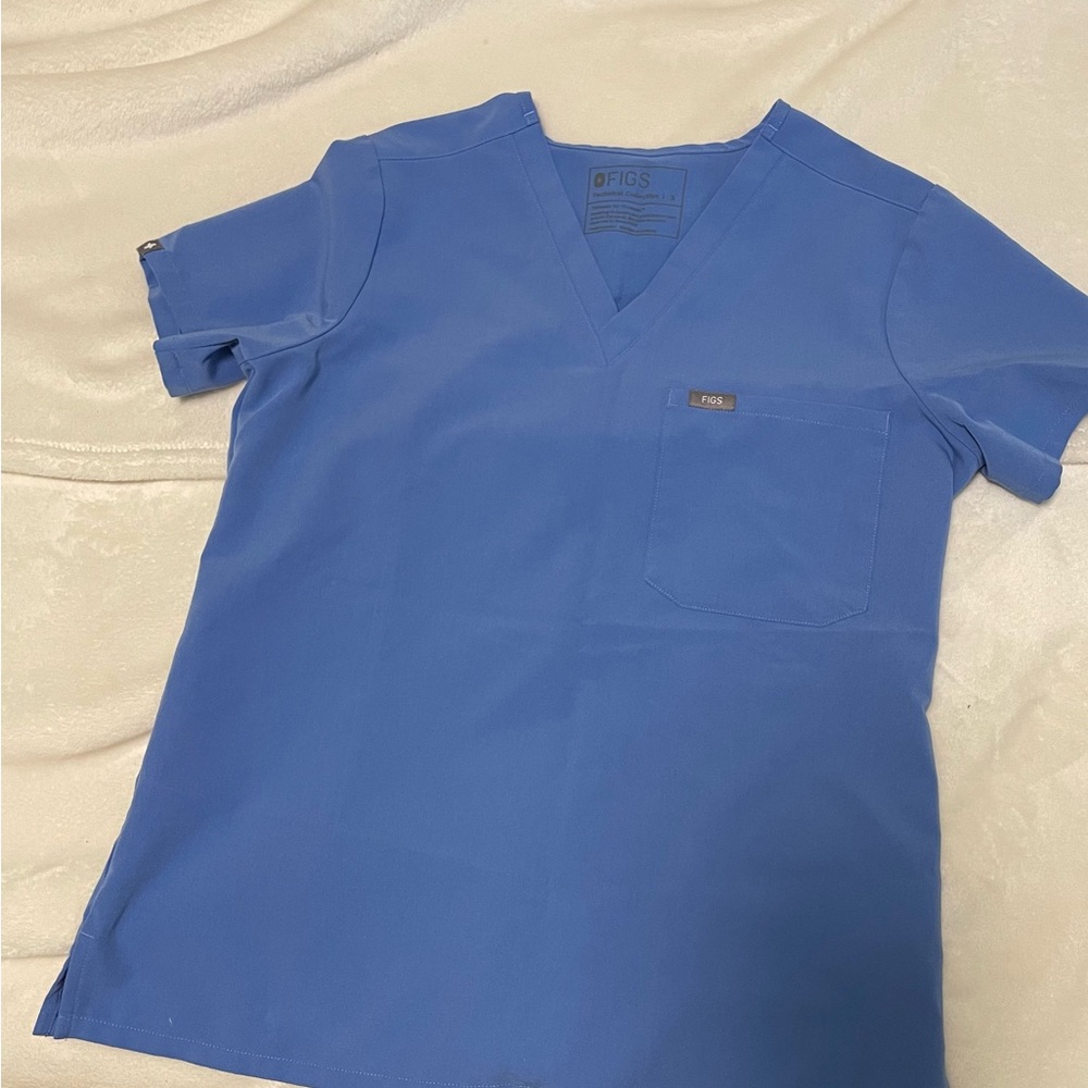 Figs Ciel Blue Catarina Scrub Top